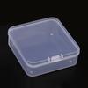 Caja de plástico PP transparente cuadrada de 7,5" con tapa, para joyería, decoración de uñas, componentes electrónicos, embalaje y almacenamiento.