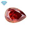 Anel Huagang pedra preciosa romã em forma de pera diamante vermelho pedra nua moissanita em forma de gota d'água pedra nua superfície do anel atacado de fábrica