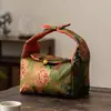 Bolsa de Lienzo para Paño de Té de Brocado de Seda Xiangyun Bolsa de Mano para Set de Té Estilo Chino Set de Té Portátil para Viaje Bolsa de Almacenamiento