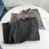 Camiseta de Polar Rayada de Cuello Alto Suave y Lisa, Engrosada y Cálida, Hecha de Terciopelo Alemán, Adecuada como Capa Base, Top Elegante y Juvenil
