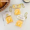 Juguete de apretar creativo para aliviar el estrés, amuleto de pan con forma de tostada, accesorio versátil y divertido para mochilas y llaveros