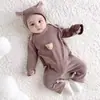 Mameluco de bebé otoño e invierno conejito mameluco para bebé niña de Terciopelo ropa para el hogar de recién nacido manga larga ropa de exterior para primavera y otoño