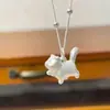 Collar con Colgante de Gato Orgulloso Diseño de Nicho Femenino Gatito Lindo de Dibujos Animados Cadena para Clavícula para Regalo de Cumpleaños de Novia