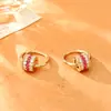 Collar cadena clavícula con colgante forma de cintura de zirconia roja, lujo ligero, alta gama, exquisito, elegante, conjunto versátil de aretes y collar para mujer