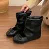 Sandalias Gruesas Apiladas con Lazo Interior para Aumentar la Altura Mujeres Sandalias Primavera/Otoño 2026 Botines Cortos de Pliegues de Ballet con Lazo Mujeres Botines Cortos