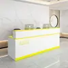Balcão de Recepção da Recepção da Empresa Balcão de Consulta Pintado por Spray Moderno Simples Salão de Beleza Loja de Roupas Balcão Pequeno de Bar Balcão de Caixa Registradora