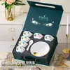 Juego de Regalo de Tazón de Cerámica, Cuchara, Plato y Cubiertos para Ceremonias de Apertura, Regalos Prácticos para Clientes, Recuerdos, Logo Personalizable
