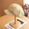 Sombrero Octagonal de Color Sólido, Estilo Japonés, Artístico, Adelgazante, Versátil, Boina de Copa Grande, Gorra de Periodista Beige Delgada, Sombrero de Artista