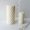 Vela Cilíndrica Espiral Columna Cera Regalo Creativo Ambiente Festivo Artesanía Personalizada Espiral Patrón Vertical Geométrico Aromática