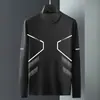 Camiseta deportiva casual para hombre de manga larga con estampado, moderna para adolescentes, adecuada para todas las estaciones, cuello redondo, top básico de manga larga