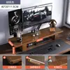 Soporte de Madera Maciza de Color Nogal Seleccionado Cuidadosamente, Estante de Almacenamiento para Computadora de Escritorio, Soporte Elevador y de Almacenamiento para Escritorio de Oficina