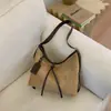 Bolso de Moda con Costuras de Color Contrastante para Mujer 2025 Otoño e Invierno Nueva Tendencia Bolso Cruzado de Hombro Sencillo Bolso Tote Casual para el Trabajo