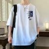 Gaywa Gradiente De Manga Curta Dos Homens Verão Solto Dos Desenhos Animados Impresso Meia-manga Top Roupas Para Adolescentes Casual Meia-manga