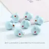 Cerámica azul linda concha de caracol pequeña cuentas cuadradas diy collar pulsera hecha a mano material cuentas sueltas