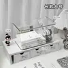Caja de Almacenamiento Transparente con Tapa, Escritorio de Oficina para Estudiantes, Caja de Almacenamiento Acrílica a Prueba de Polvo, Cesta de Almacenamiento para Cosméticos y Labiales