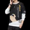 Camiseta de manga larga para hombre primavera y otoño 2022 nuevo suéter para estudiante de secundaria top moderno para hombre