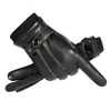Nuevos guantes de otoño e invierno para hombre, para montar al aire libre, de cuero PU, calentamanos, con felpa, de canalé de tres líneas y tres vías, compatibles con pantalla táctil