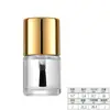 Botellas Transparentes Redondas y Cuadradas para Esmalte de Uñas 5ml 10ml 15ml Botellas de Vidrio para Cosméticos con Tapa y Pincel