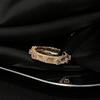 Anillo abierto de circonita y diamante brillante y exquisito para mujer, diseño de nicho, ligero y lujoso, anillo plegable de alta calidad.