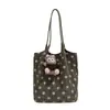 Bolso de Hombro Tipo Cubo de Gamuza con Lunares para Mujer 2026 Otoño Nuevo Llegada Gran Capacidad Bolso de Mano Individual para Viaje Casual