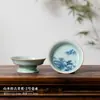 (Oferta especial) Tetera de Estilo Antiguo Tianqing Ru Kiln con Esmalte Craquelado y Tapa de Tres Piezas, Taza Maestra de Cerámica Azul y Blanca Taza de Degustación