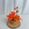 Planta en Maceta Tejida de Hierba de Hoja de Arce Artificial para Festival de la Cosecha de Otoño Decoración de Escritorio para el Hogar Adorno de Escena para Festival Floral