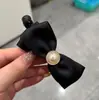 Elegante pinza para el pelo con lazo en la nuca, pequeña pinza tipo banana de malla de encaje estilo Chanel, pinza negra para peinado semi-recogido para mujer