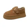 Zapatos de Algodón Cálidos sin Cordones para Mujer, Nuevo Estilo Invierno 2026, Forrados de Felpa, Engrosados, Botas Retro Versátiles que Aumentan la Altura para Mujer