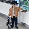 Chaqueta de Cuero para Niños Chaqueta Biker Elegante de Primavera y Otoño para Niños Chaqueta de Cuero Otoñal de Moda Nueva 2025
