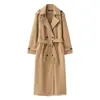 Exportación Transfronteriza Ropa de Mujer Otoño e Invierno 2025 Nuevo Estilo Británico Clásico Europeo y Americano Chaqueta Cortavientos de Lana de Doble Botonadura Abrigo