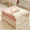 Colcha de Algodão Puro para o Verão, Classe A, Algodão Puro para Mães e Bebês, Colcha de Ar Condicionado, Estilo Ins, Fresca e Simples, Adequada para Dormir Nu, Colcha Fina Cartoon para Dormitório