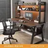 Mesa de Estudio para Estudiante, Mesa de Computadora, Mesa de Escritorio, Escritorio para el Hogar, Mesa con Estantería Integrada, Conjunto Sencillo de Mesa y Silla para Dormitorio