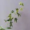 Flores Artificiais, Estilo Chinês, Folhas de Bambu, Decoração de Casa, Têxteis para Casa, Verde, Haste Única, Adereços para Fotografia de Interior, Vaso