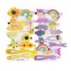 Horquilla para niña con forma de flor y pinza lateral, colorida, de princesa, accesorios para el cabello de color caramelo, pinza para bebé