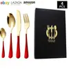 Cubiertos de Acero Inoxidable Transfronterizo de Amazon Cuchillo y Tenedor 1010 Cuchillo, Tenedor y Cuchara de Estilo Occidental Juego de 24 Piezas Cuchillo y Tenedor para Carne Caja de Regalo