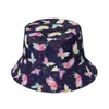 2022 Nuevo Sombrero de Pescador Plegable de Doble Uso con Forma de Cubeta para el Sol con Diseño de Cactus para Mujer