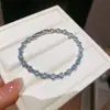 ¡Historia de Flores Azul Marino! Pulsera de Flor de Circonita para Mujer, Lujo Ligero, Sensación de Alta Gama, Accesorio de Mano Elegante y Versátil al por Mayor