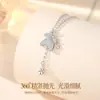 Colar Tichia Prata Esterlina S925 Foto Real para Mulheres Versão Coreana Ins Nicho Versátil Colar Completo de Diamante Pônei