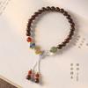 Nuevo Estilo Mori Nicho Estilo Pastoral Cuerda Ajustable Mano Wai 6mm Cuentas de Rosario Multiestilo Sándalo Anillo Único Pulsera para Niñas