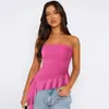 Ropa Y2K Ajustada Chica Atrevida Tops Bm Ropa Exterior de Alta Gama Europea y Americana Top Tubo Sexy con Borlas Asimétricas Verano
