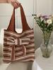 Bolsa de Tricô de Grande Capacidade para Mulheres 2023 Nova Outono Coreana Simples Bolsa de Ombro Transversal Bolsa Tote Influenciador Digital Bolsa de Mão
