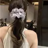 Novo Laço de Tecido Doce Estilo Coreano Elástico de Cabelo Grande Intestino Elástico de Cabelo de Renda Pregueado para Couro Cabeludo Corda de Cabelo Corda de Cabeça Acessórios de Cabelo para Mulheres