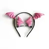 Set de Diadema y Pasador de Murciélago para Halloween Accesorios de Cuero de Pequeño Diablo Accesorios para Fiestas Festivas Accesorios para el Cabello