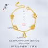 Tienda de oro Puzuo con arena dorada luz y sombra doradas pulsera de calabaza dorada femenina pulsera de cadena de hielo triturado AB para regalo de novia
