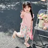 Pantalones Estampados y Conjunto de Gato para Niñas 2026 Nuevo Conjunto de Dos Piezas Moda Estilo Coreano para Niñas Pequeñas, Ropa de Verano para Niños Pequeños