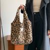 Coreia do Sul Ins Estilo Outono e Inverno Nova Bolsa Colete Moda Grande Capacidade Bolsa de Ombro Retro Lã Leopardo Bolsa de Axila