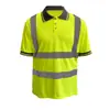 Camisa polo reflectante transfronteriza para mantenimiento de carreteras y obras, con bandas reflectantes de seguridad, ropa de trabajo de manga corta, estampado por transferencia de calor, camiseta de secado rápido