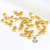 Cobre que conserva el color bañado en oro de 18k, cuentas espaciadoras de plata, cuentas separadoras triangulares, accesorios de joyería DIY para pulseras y collares D135