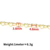 Acero Inoxidable Forma de Corazón Cadena de Corazones Electrochapado al Vacío Oro de 18K DIY Hecho a Mano Pulsera Semiacabada Collar Pendientes Accesorios