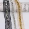 Nuevo Malla Industria Pesada Encaje Puño Cinturón Abalorios Encaje Accesorios Borde Decoración Dorada DIY Cuello Accesorios de Ropa